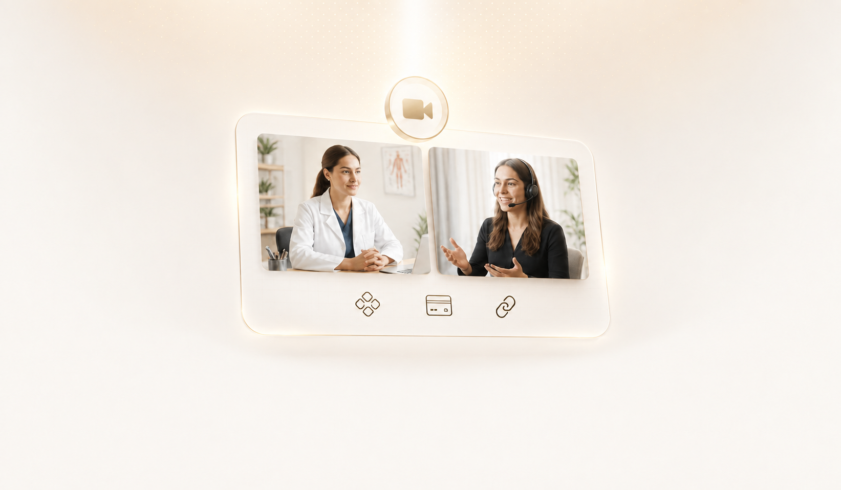Profissional da clínica conversa com a equipe em uma demonstração de pagamentos